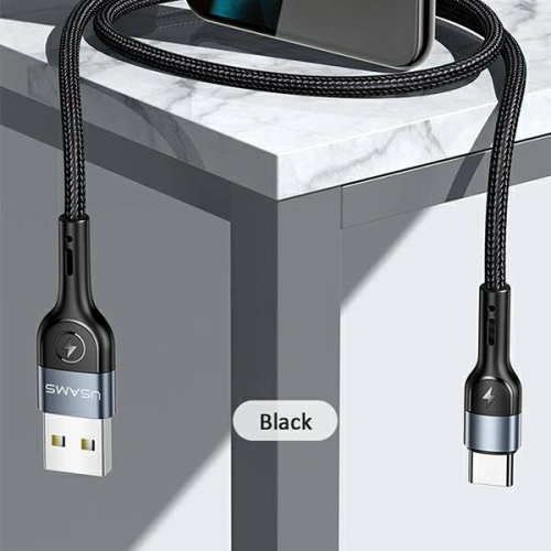 Kup Cablul împletit USAMS U55 2A USB-C negru/black 1m SJ449USB01 - USA326BLK - {ean13} - Sklep Home Screen