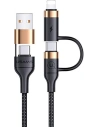 Kabel pletený USAMS U62 2xUSB-C/USB-A/lightning 1,2m PD Fast Charge černý/black SJ483USB01