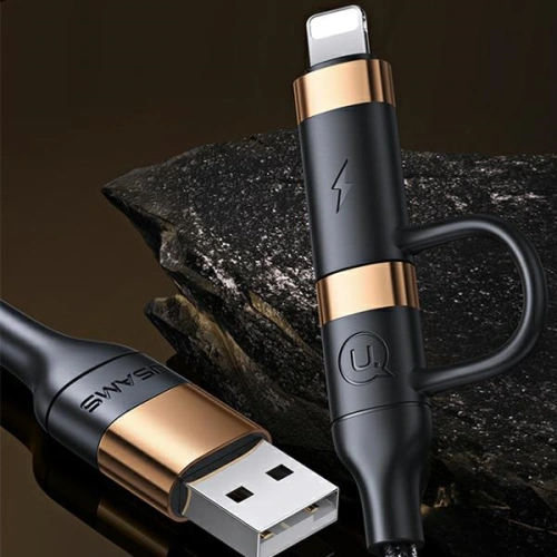 Kup Cablul împletit USAMS U62 2xUSB-C/USB-A /lightning 1,2m PD Încărcare rapidă negru/SJ483USB01 - USA328BLK - {ean13} - Sklep Home Screen