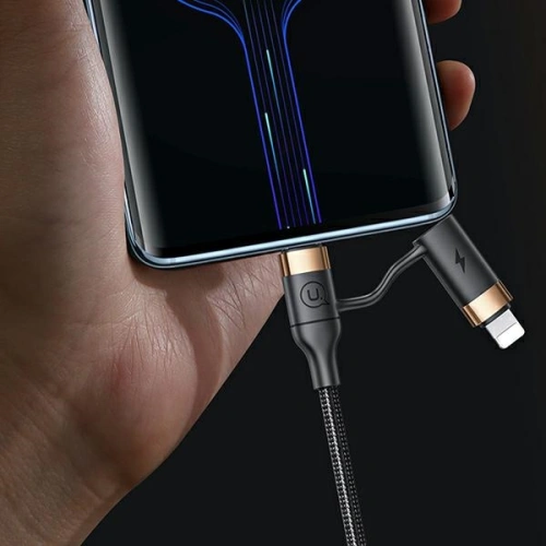 Kup Cablul împletit USAMS U62 2xUSB-C/USB-A /lightning 1,2m PD Încărcare rapidă negru/SJ483USB01 - USA328BLK - {ean13} - Sklep Home Screen