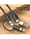 Kup Cablul împletit USAMS U62 2xUSB-C/USB-A /lightning 1,2m PD Încărcare rapidă negru/SJ483USB01 - USA328BLK - {ean13} - Sklep Home Screen