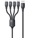 Buy USAMS Nylon Cable U73 4in1 1.2m 3A Fast Charge (2xLightning/microUSB/USB-C) SJ516USB01 (US-SJ516) - USA329 - {ean13} - Home Screen Store Europe