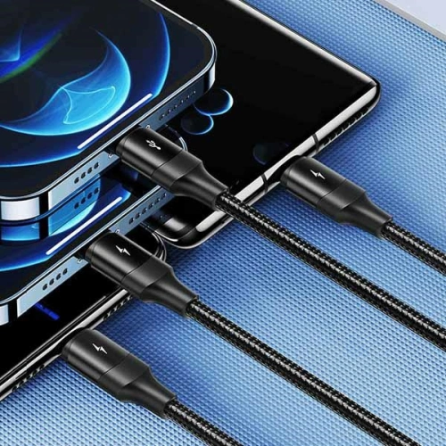 Kup Kábel fonott USAMS U73 4w1 1.2m 3A Gyors Töltés (2xlightning/microUSB/USB-C) SJ516USB01 - USA329 - {ean13} - Sklep Home Screen