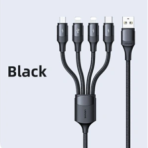 Buy USAMS Nylon Cable U73 4in1 1.2m 3A Fast Charge (2xLightning/microUSB/USB-C) SJ516USB01 (US-SJ516) - USA329 - {ean13} - Home Screen Store Europe