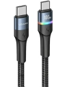 Kábel fonott USAMS U76 USB-C-ról USB-C-re 100W PD Gyors Töltés 1.2m fekete/black SJ537USB01