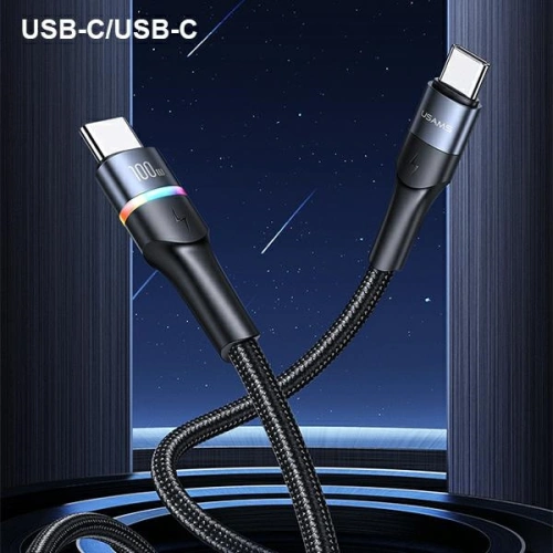 Buy USAMS Nylon Cable U76 USB-C - USB-C 100W PD Fast Charging 1.2m black SJ537USB01(US-SJ537) - USA330BLK - {ean13} - Home Screen Store Europe