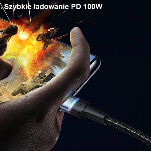 Kup Cablu împletit USAMS U76 USB-C la USB-C 100W PD Încărcare rapidă 1.2m negru/black SJ537USB01 - USA330BLK - {ean13} - Sklep Home Screen