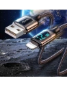 Kup Kabel împletit USAMS U78 lightning 1.2m LED 2.4A Încărcare rapidă argintiu negru SJ543USB02 - USA332SLVBLK - {ean13} - Sklep Home Screen