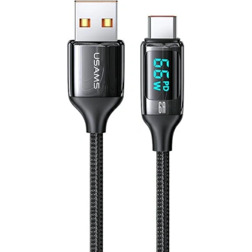 Kup Kábel fonott USAMS U78 USB-C 1.2m LED 6A Gyors Töltés fekete/black SJ544USB01 - USA334BLK - {ean13} - Sklep Home Screen