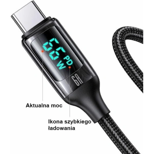 Kup Kábel fonott USAMS U78 USB-C 1.2m LED 6A Gyors Töltés fekete/black SJ544USB01 - USA334BLK - {ean13} - Sklep Home Screen