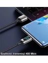 Kup Kábel fonott USAMS U78 USB-C 1.2m LED 6A Gyors Töltés fekete/black SJ544USB01 - USA334BLK - {ean13} - Sklep Home Screen