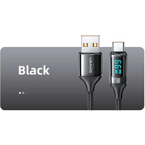 Kup Kábel fonott USAMS U78 USB-C 1.2m LED 6A Gyors Töltés fekete/black SJ544USB01 - USA334BLK - {ean13} - Sklep Home Screen