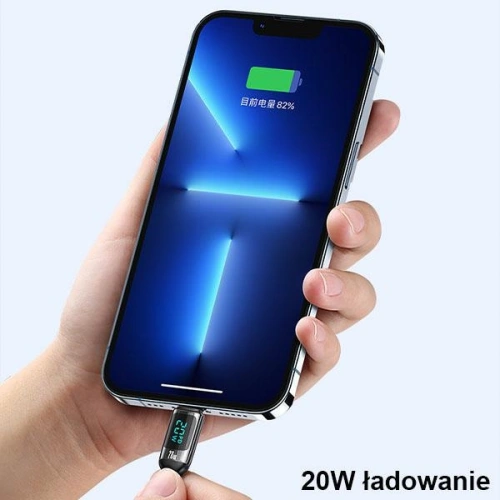 Kup Kabel geflochten USAMS U78 USB-C auf Lightning LED 1.2m 20W PD Schnellladung schwarz/black SJ545USB01 - USA338BLK - {ean13} - Sklep Home Screen