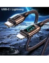 Kup Kabel geflochten USAMS U78 USB-C auf Lightning LED 1.2m 20W PD Schnellladung schwarz/black SJ545USB01 - USA338BLK - {ean13} - Sklep Home Screen