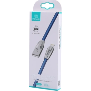 Kabel pletený USAMS U-Light Lightning modrý 1,2m IPZSUSB03
