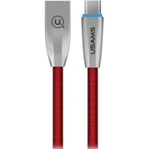 Kabel pleciony USAMS U-Light USB-C czerwony/red 1,2m TCZSUSB04