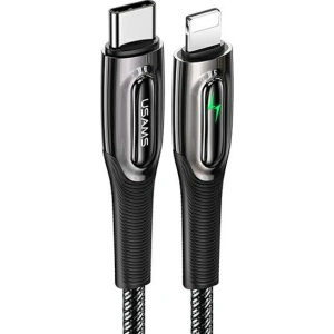 USAMS USB-C auf Lightning Smart Power-off Kabel 20W PD 1.2m schwarz/black SJ518USB01