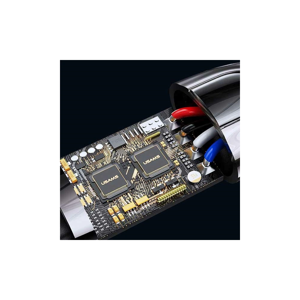 Kabel pleciony USAMS USB-C na Lightning Smart Power-off 20W PD Cable 1.2m czarny/black SJ518USB01