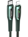 USAMS Nylon Cable USB-C - Lightning Smart Power-off 20W PD Cable 1.2m dark green SJ518USB02 (US-SJ518)