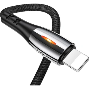 Kabel pleciony USAMS U-Tone lightning 1.2m Power-off 2A Fast Charging czarny/black SJ344USB01