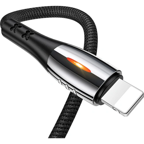 Kup Cablul împletit USAMS U-Tone lightning 1.2m Power-off 2A Încărcare rapidă negru/black SJ344USB01 - USA346BLK - {ean13} - Sklep Home Screen
