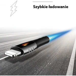 Kabel pletený USAMS U-Tone lightning 1.2m Power-off 2A Rychlé nabíjení černý/black SJ344USB01