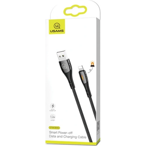 Kup Kábel fonott USAMS U-Tone lightning 1.2m Power-off 2A Gyors Töltés fekete/black SJ344USB01 - USA346BLK - {ean13} - Sklep Home Screen