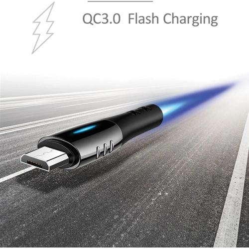 Kup Kabel pleciony USAMS U-Tone microUSB 1.2m Power-off 2A Fast Charging czarny/black SJ346USB01 - USA347BLK - {ean13} - Sklep Home Screen