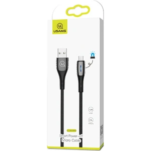 USAMS Nylon Cable U-Tone microUSB 1.2m Power-off 2A Fast Charging black SJ346USB01 (US-SJ346)