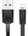 Flaches Kabel USAMS U2 Lightning 1,2m schwarz SJ199IP01 für Apple iPhone 5/6/7/8/X