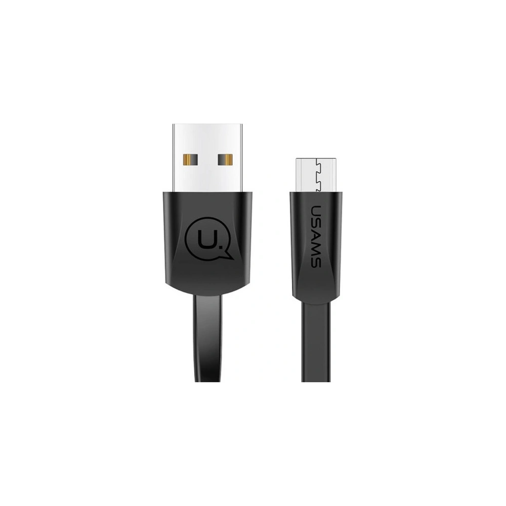 Kabel płaski USAMS U2 microUSB 1,2m czarny/black SJ201MIC01