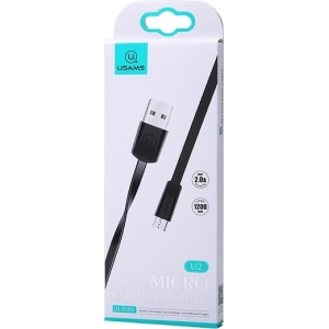 USAMS Flat Cable U2 microUSB 1,2m black SJ201MIC01 (US-SJ201)