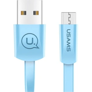 Plochý kabel USAMS U2 microUSB 1,2m modrý/blue SJ201MIC04