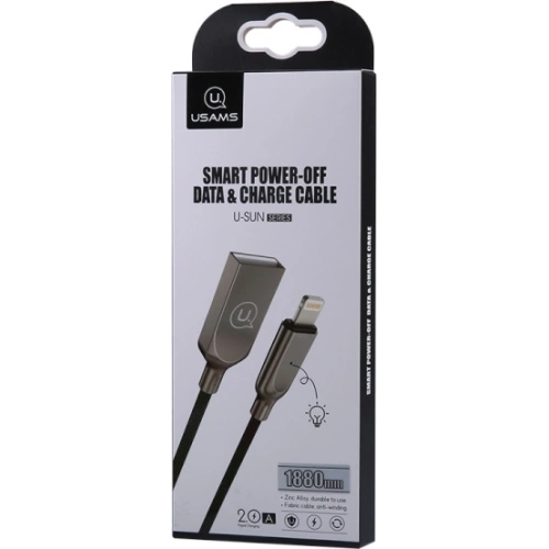 Kup Cablu USAMS power-off U-Sun Lightning negru/black 1,9m IPYSUSB201 - USA365BLK - {ean13} - Sklep Home Screen