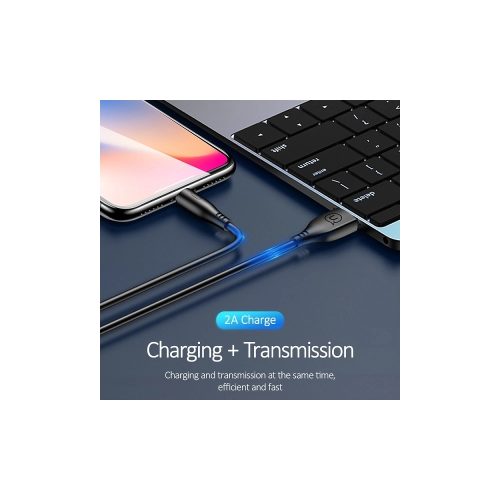 Kabel USAMS U18 lightning 2A Fast Charge 1m czarny/black SJ266USB01