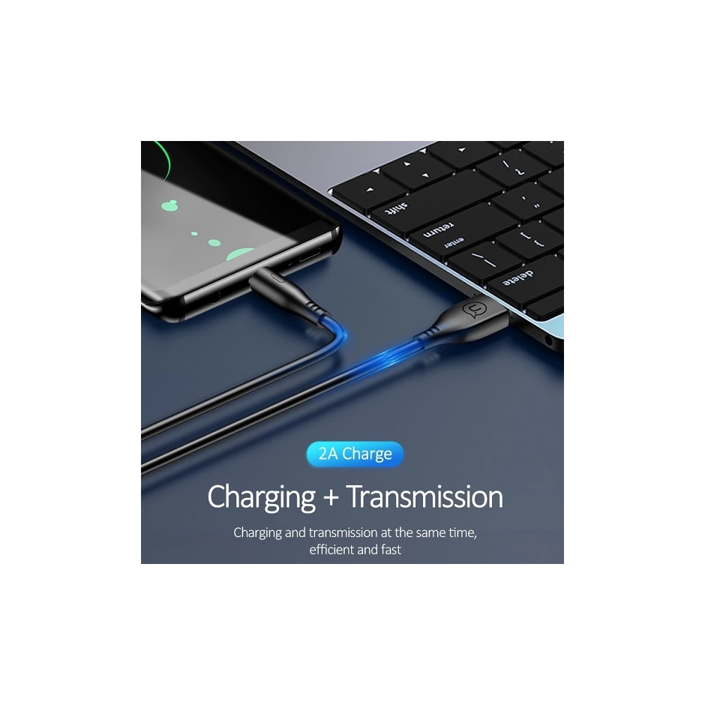 Kabel USAMS U18 USB-C 2A Fast Charge 1m czarny/black SJ267USB01
