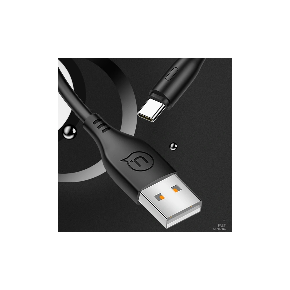 Kabel USAMS U18 USB-C 2A Fast Charge 1m czarny/black SJ267USB01