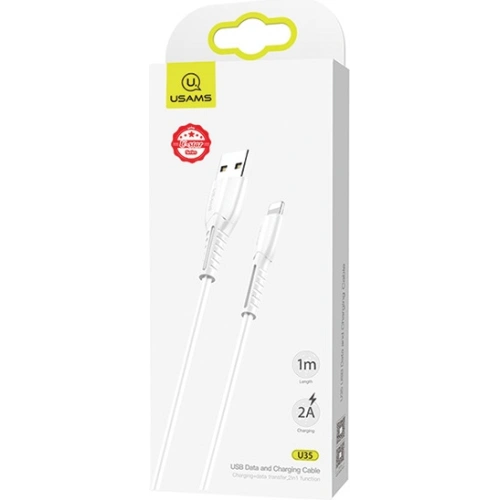Kup Cablu USAMS U35 lightning 2A Încărcare Rapidă 1m alb/SJ364USB02 - USA378WHT - {ean13} - Sklep Home Screen