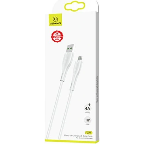 Kup Kabel USAMS U38 microUSB 4A Fast Charge for OPPO 1m biały/white SJ375USB02 - USA384WHT - {ean13} - Sklep Home Screen