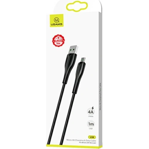 Kup Kabel USAMS U38 microUSB 4A Fast Charge for OPPO 1m czarny/black SJ375USB01 - USA385BLK - {ean13} - Sklep Home Screen