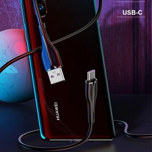 USAMS U38 USB-C Kabel 5A Schnellladung für OPPO/HUAWEI 1m schwarz/schwarz SJ376USB01