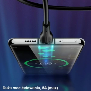 USAMS U38 USB-C Kabel 5A Schnellladung für OPPO/HUAWEI 1m schwarz/schwarz SJ376USB01