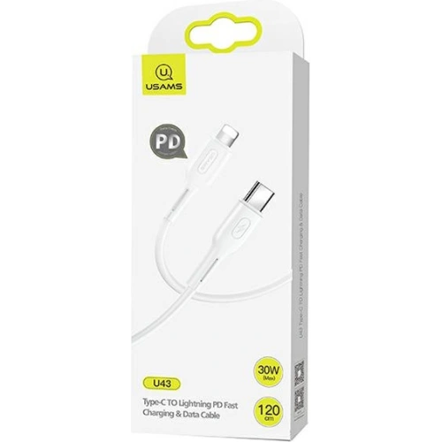 Buy USAMS Cable U43 USB-C - Lightning 30W PD 1.2m white SJ406USB02 (US-SJ406) - USA388WHT - {ean13} - Home Screen Store Europe