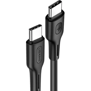 Kábel USAMS U43 USB-C-ről USB-C-re 100W PD Gyors Töltés 5A 1.2m fekete/black SJ459USB01