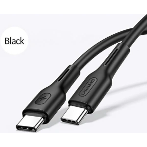 Kabel USAMS U43 USB-C la USB-C 100W PD Încărcare Rapidă 5A 1.2m negru/black SJ459USB01