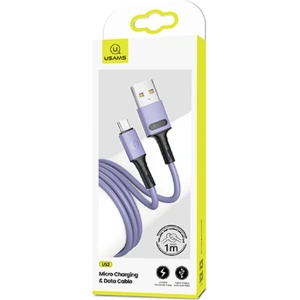 Kabel USAMS U52 microUSB 2A rychlé nabíjení 1m purpurový/purple SJ435USB04