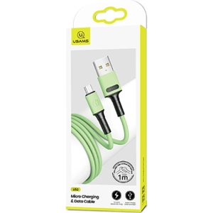 Cablul USAMS U52 microUSB 2A Încărcare Rapidă 1m verde/SJ435USB02