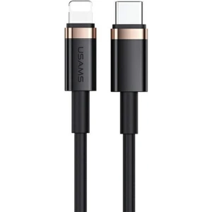 USAMS U63 USB-C auf Lightning Kabel 1,2m 20W PD Schnellladung schwarz SJ484USB01