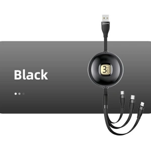 Kabel USAMS U69 3w1 1m czarny/black (lightning/microUSB/USB-C) SJ508USB01