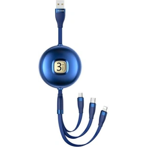 Kabel USAMS U69 3w1 1m niebieski/blue (lightning/microUSB/USB-C) SJ508USB02